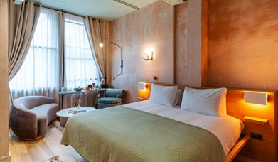 Bedroom at The Alan hotel in Manchester